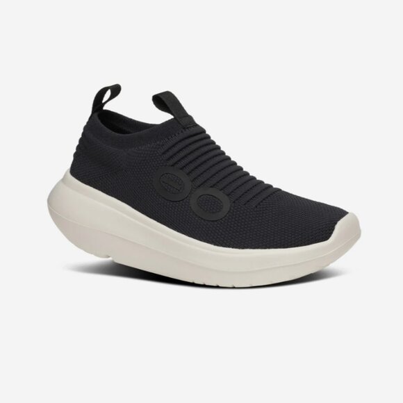 OOFOS OOmy Zen Slip On Shoes Chalk Black Size 8
